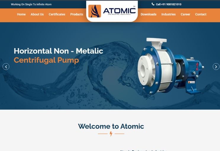 Atomic Engineering website screenshot 1 - homepage of corporate website