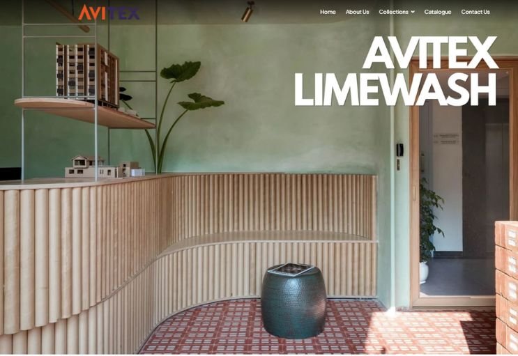 Avitex website screenshot 1 - homepage of product catalog website