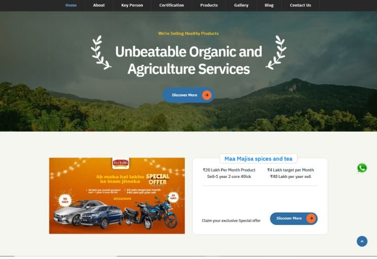 Bold Export Import website screenshot 2 - inner page of professional website