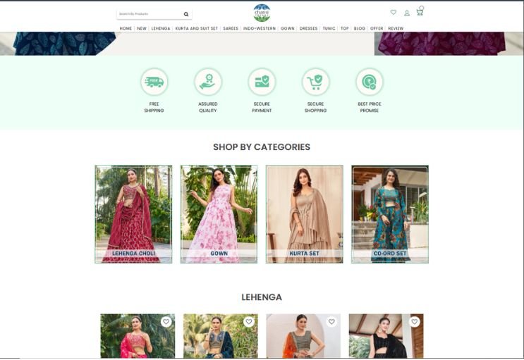 Chansi Trendz website screenshot 2 - inner page of professional website