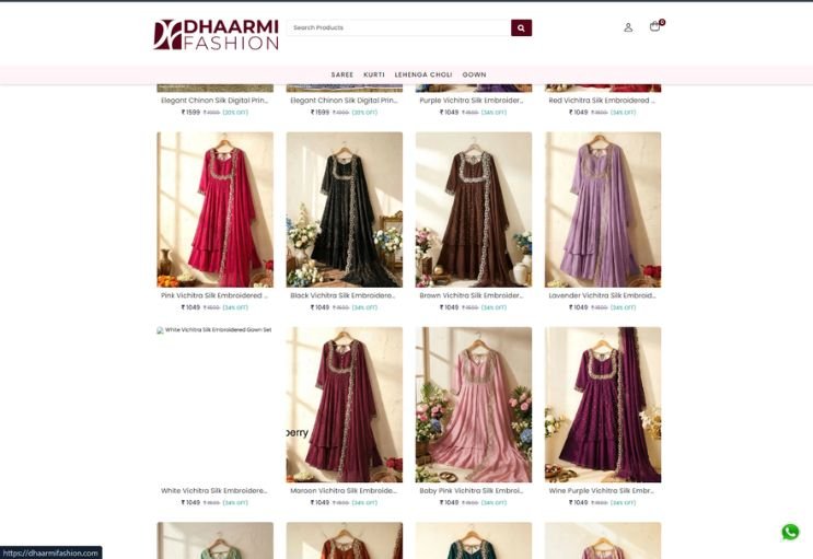 Dhaarmi Fashion website screenshot 2 - inner page of professional website