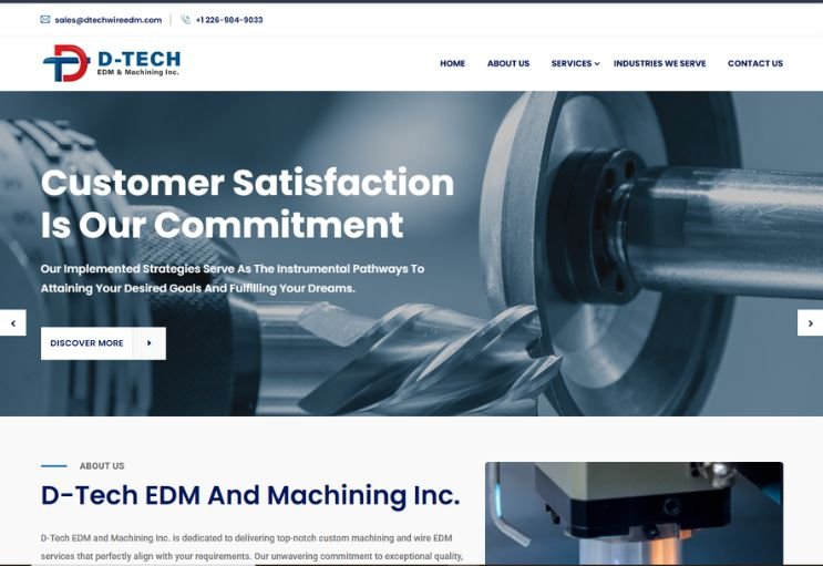 Dtech Wire EDM website screenshot 1 - homepage of professional website