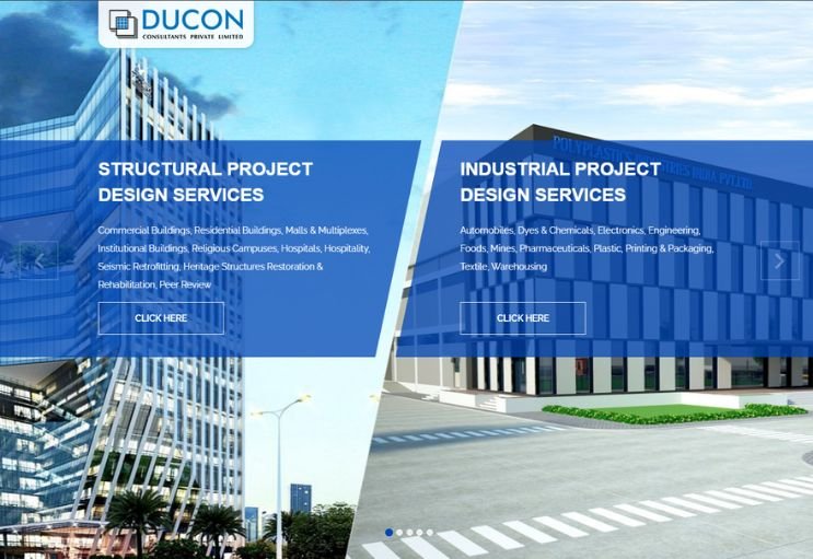 Ducon Consultants website screenshot 1 - homepage of corporate website
