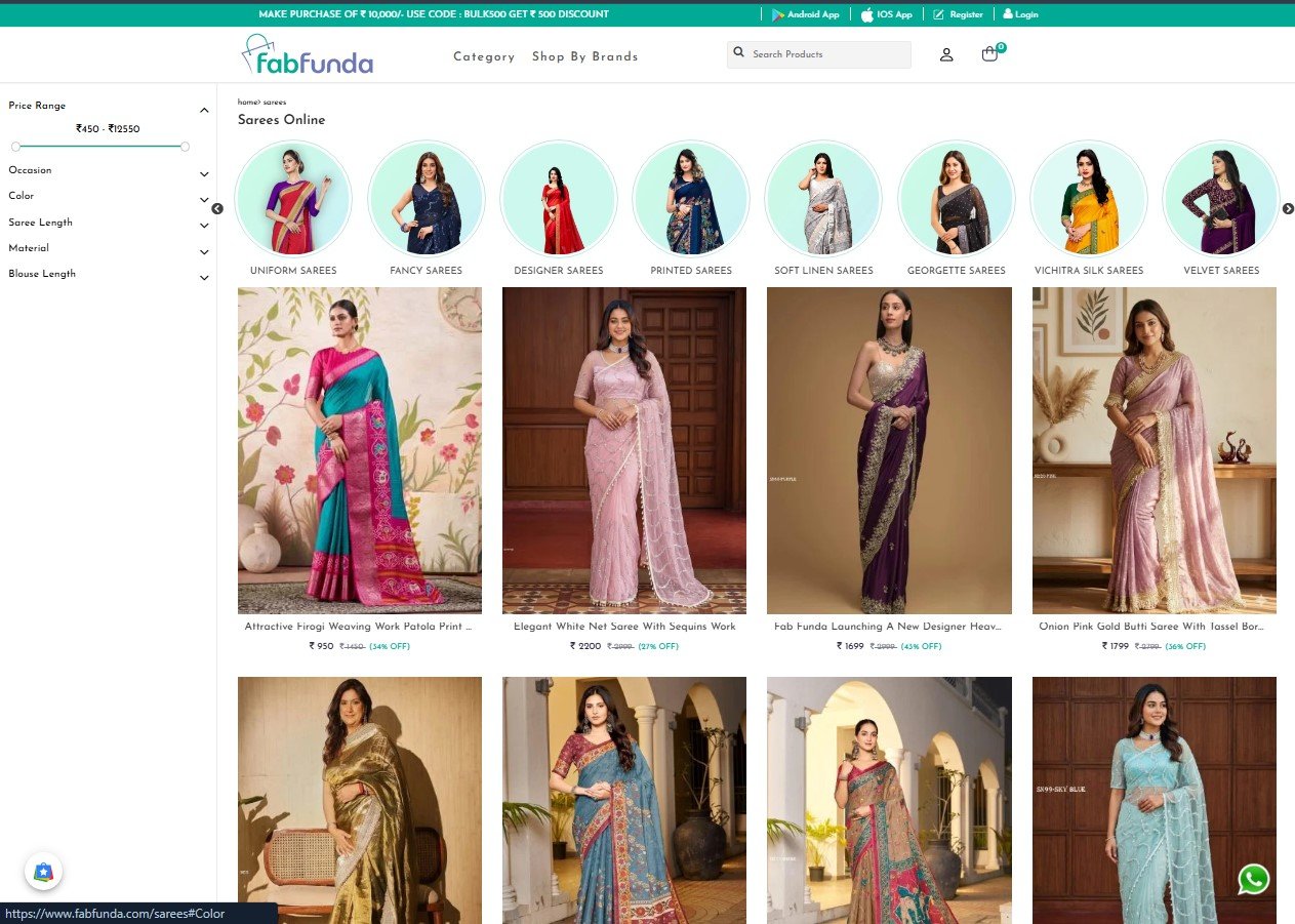 Fab Funda website screenshot 2 - inner page of professional website