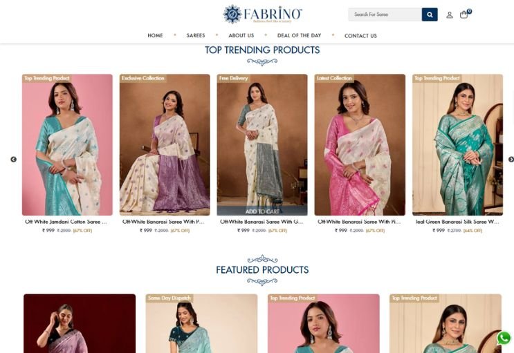 Fabrino website screenshot 2 - inner page of professional website
