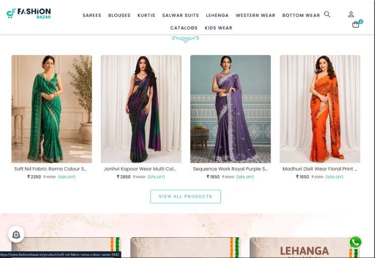 Fashion Bazar website screenshot 2 - inner page of professional website