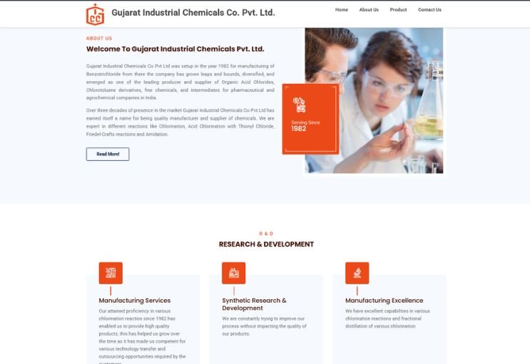 GICC website screenshot 2 - inner page of educational website