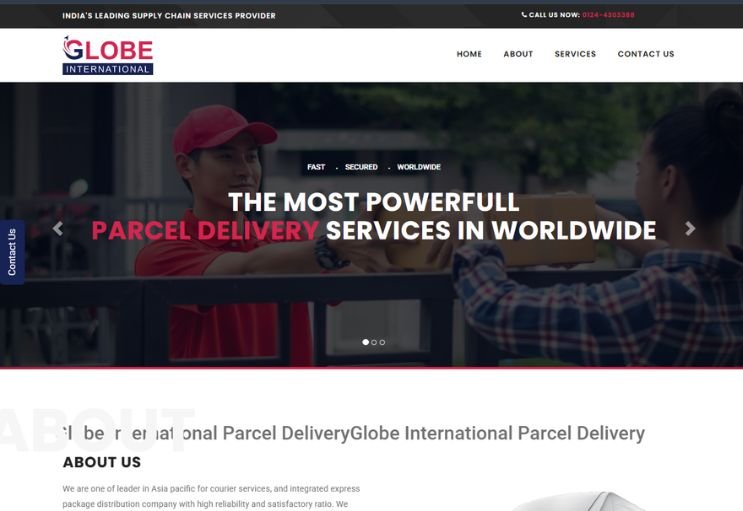 Globe International website screenshot 1 - homepage of professional website