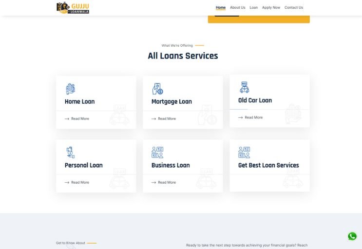 Gujju Loanwala website screenshot 2 - inner page of professional website