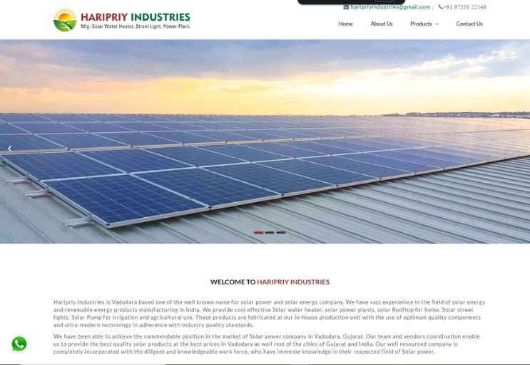 Haripriy website screenshot 1 - homepage of professional website