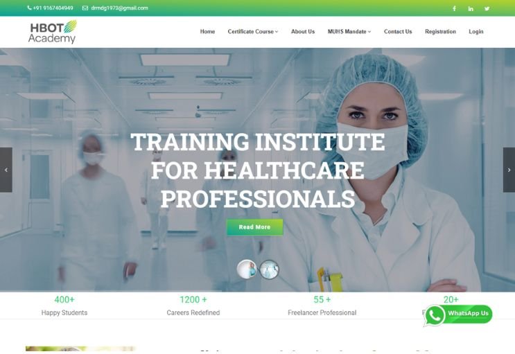 HBO Academy website screenshot 1 - homepage of educational website