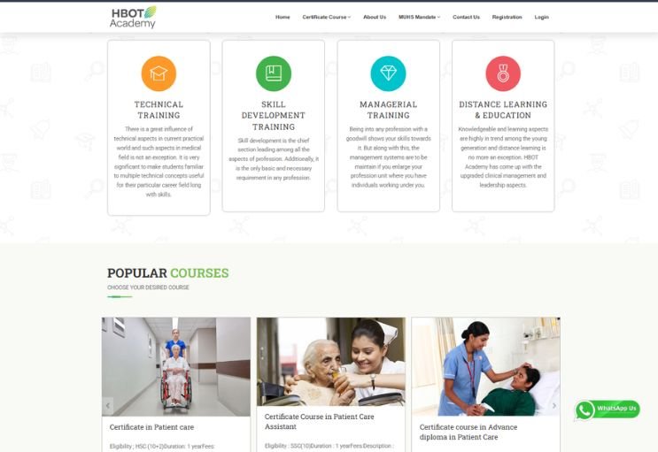 HBO Academy website screenshot 2 - inner page of educational website
