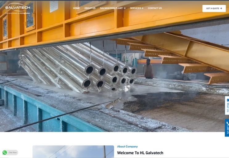 HL Galvatech website screenshot 1 - homepage of corporate website