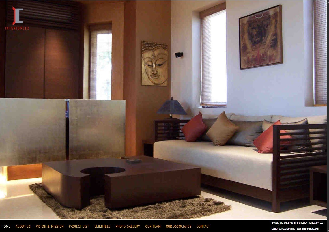 Interioplex website screenshot 1 - homepage of portfolio website