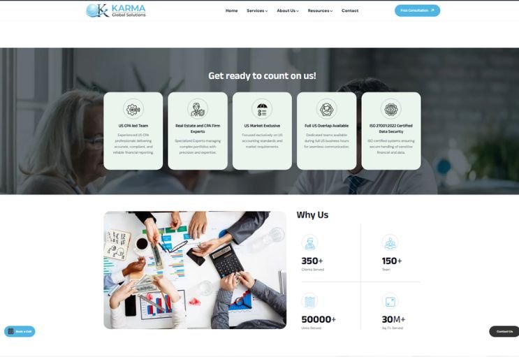 Karmags website screenshot 2 - inner page of professional website