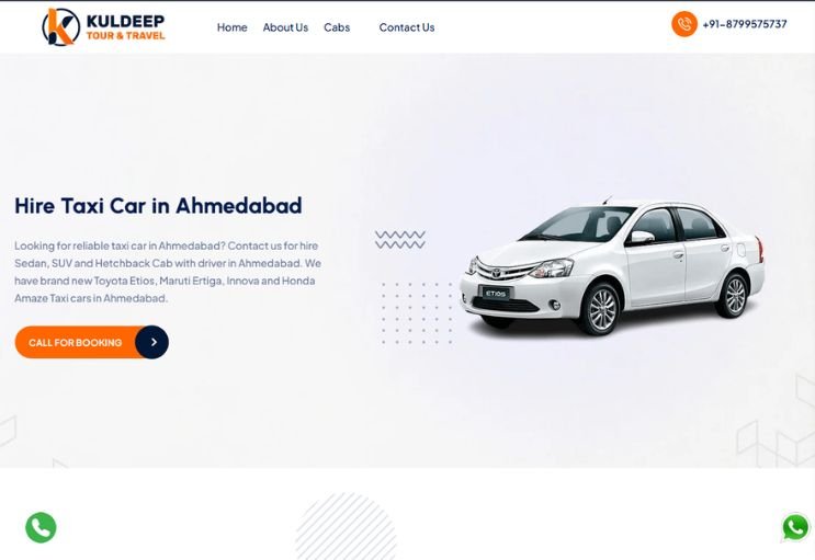 Kuldeep Tours N Travel website screenshot 1 - homepage of professional website