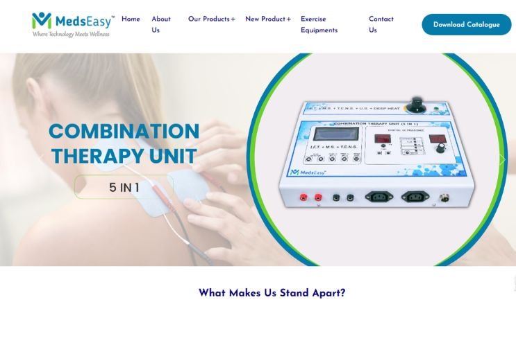 Meds Easy website screenshot 1 - homepage of professional website