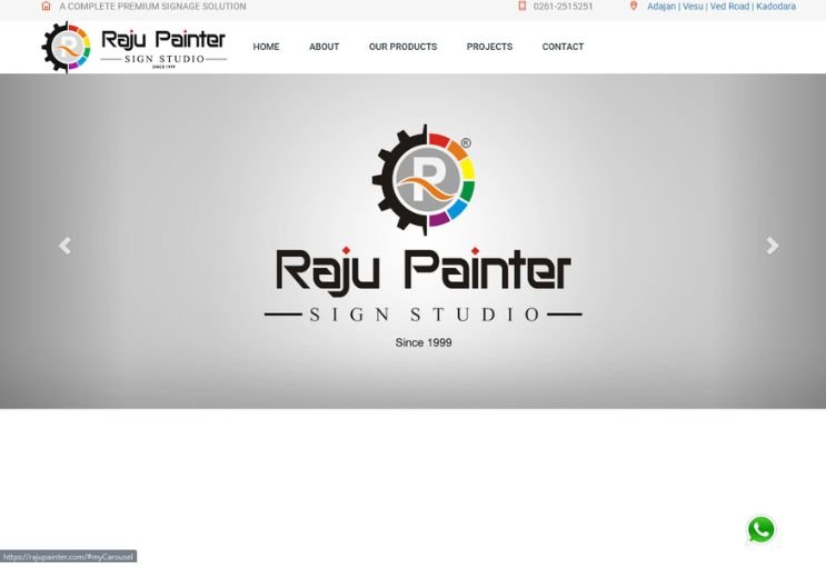 Raju Painter website screenshot 1 - homepage of professional website