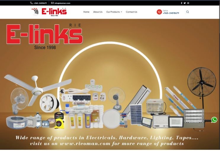 Rieoman website screenshot 1 - homepage of e-commerce website