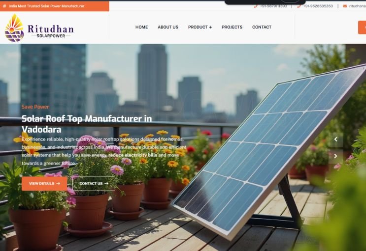 Ritudhan website screenshot 1 - homepage of professional website