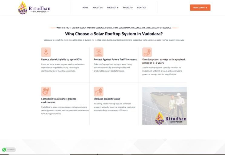 Ritudhan website screenshot 2 - inner page of professional website