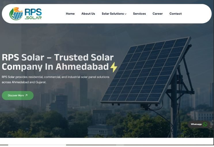 RPS Solar website screenshot 1 - homepage of corporate website