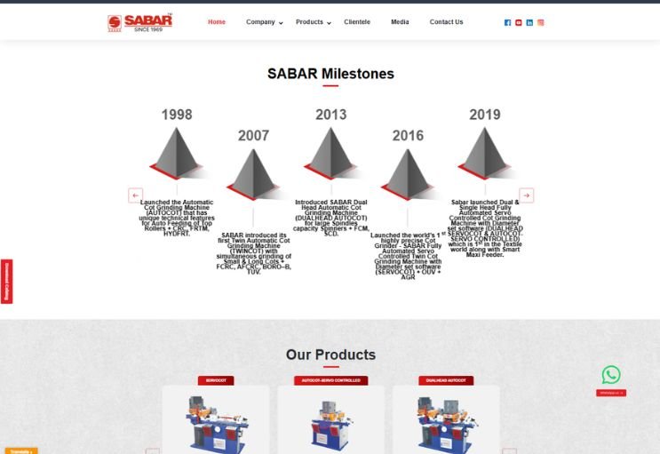 Sabar Roll Shop website screenshot 2 - inner page of product catalog website