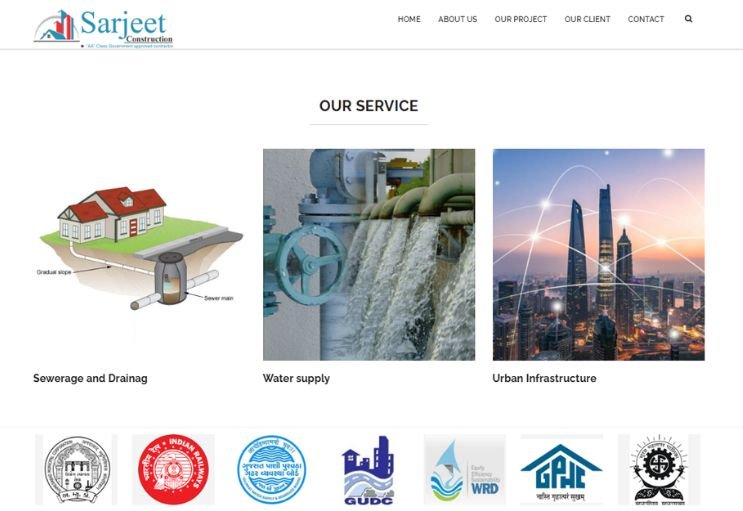 Sarjeet website screenshot 2 - inner page of real estate website