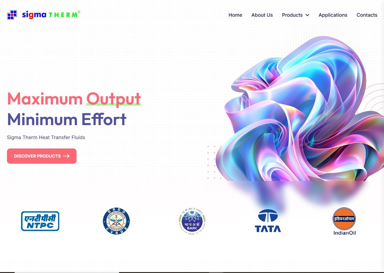 Sigma Therm website screenshot 1 - homepage of corporate website