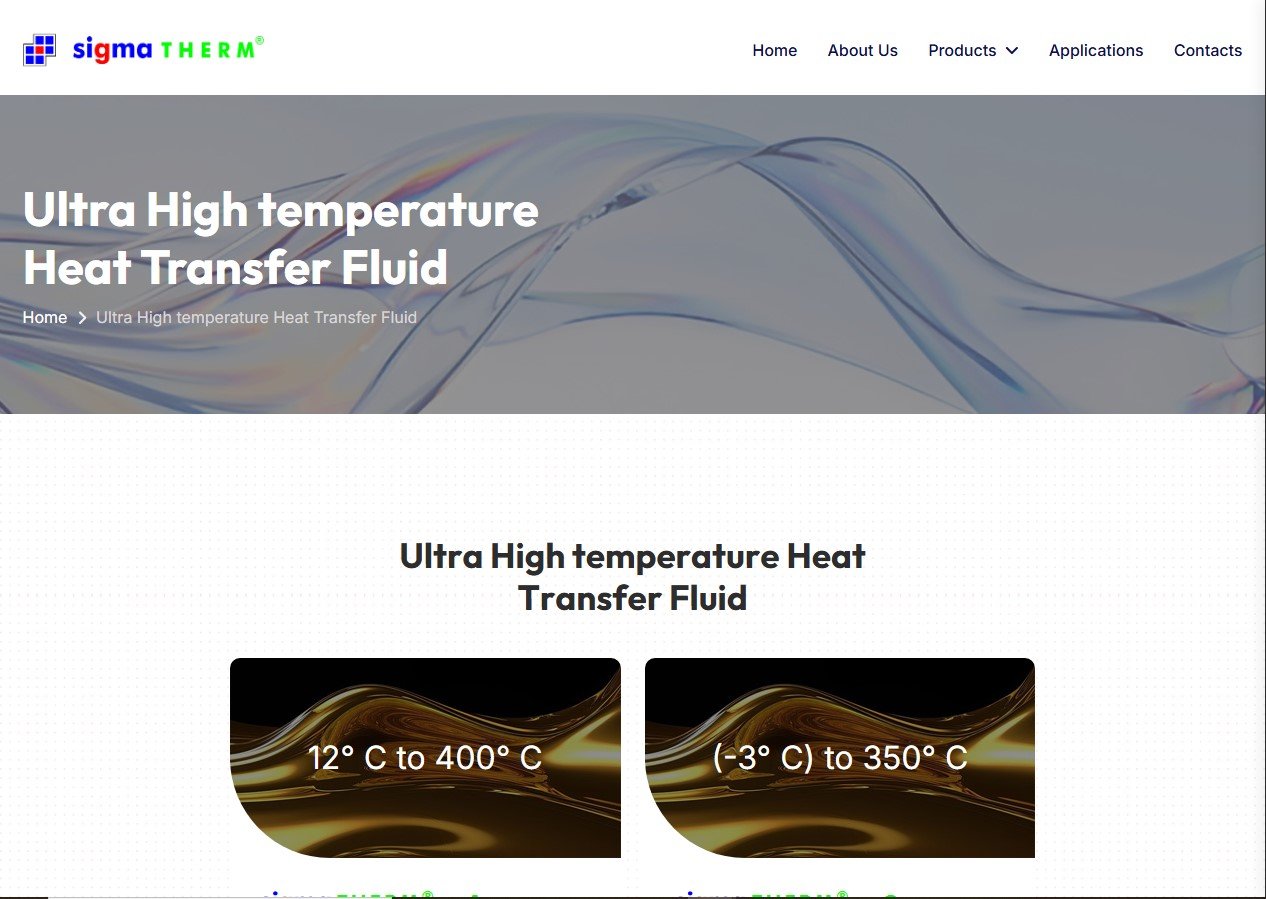 Sigma Therm website screenshot 2 - inner page of corporate website