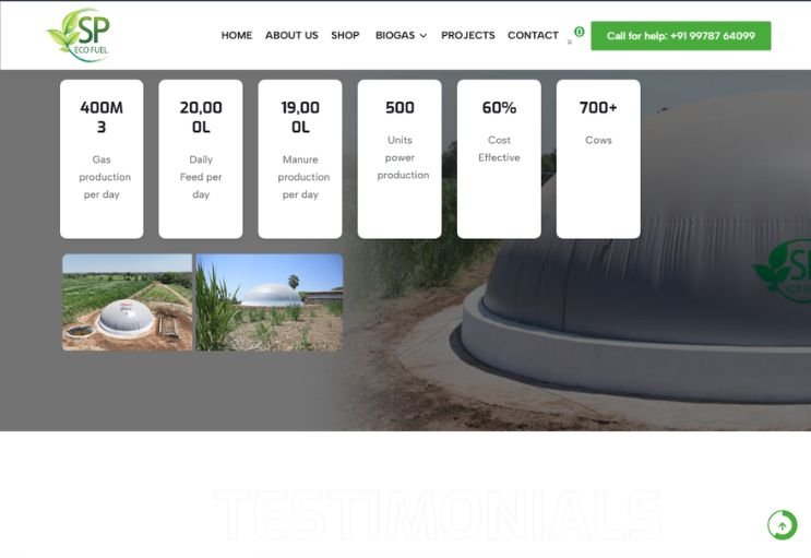 Speco Fuel website screenshot 2 - inner page of corporate website
