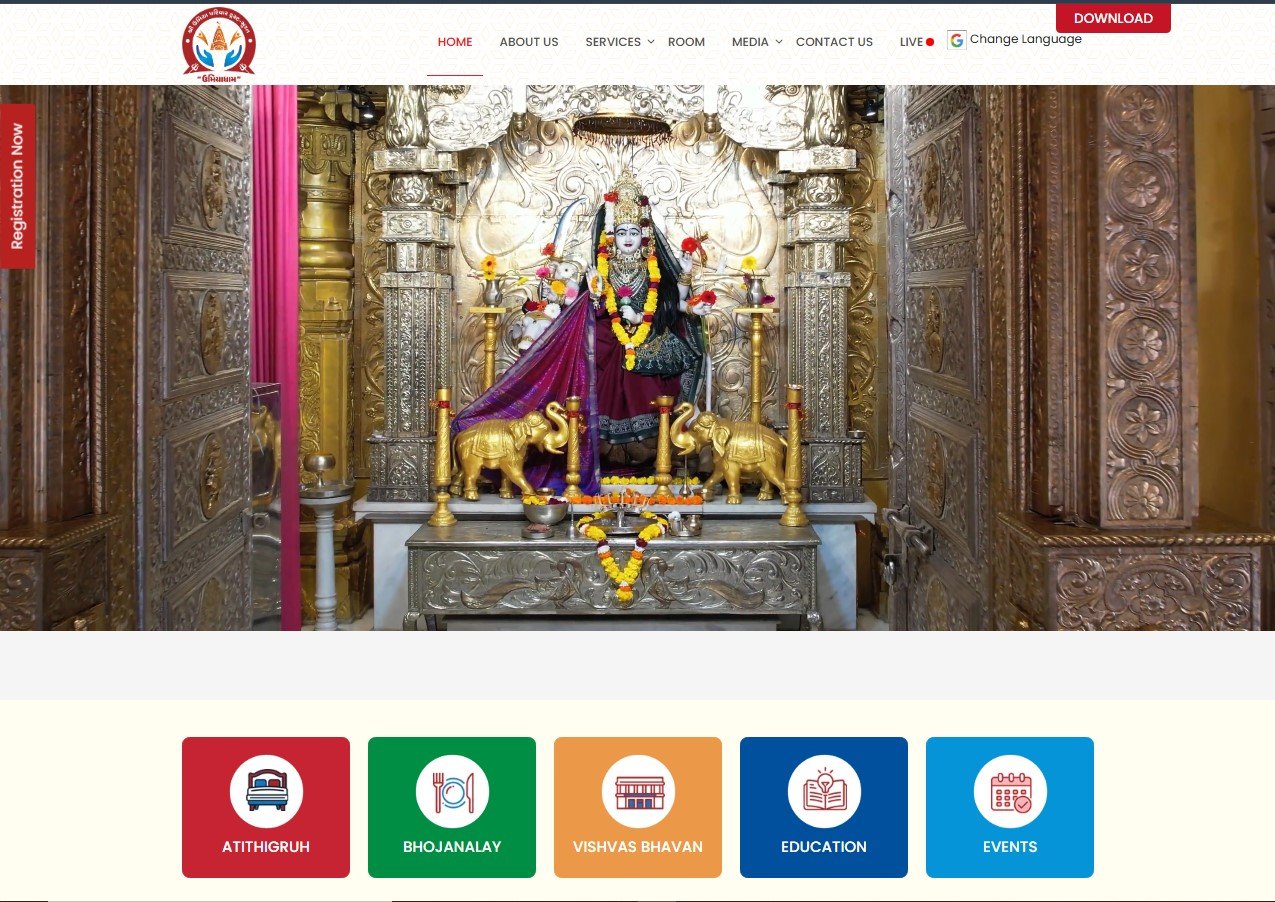 Umiya Dham Surat website screenshot 1 - homepage of professional website