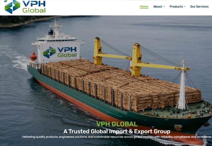 VPH Global website screenshot 1 - homepage of professional website