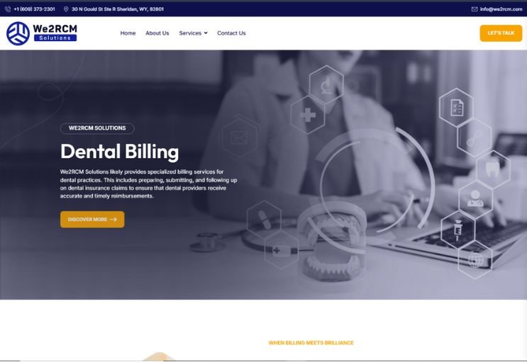 We2RCM website screenshot 1 - homepage of professional website